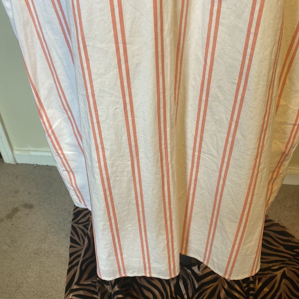 NWT ABERCROMBIE & FITCH RED & WHITE STRIPED SLEEVELESS COTTON SHIRT DRESS - Picture 4 of 12